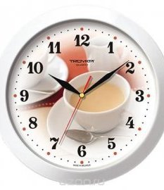Часы настенные Troyka, цвет: белый. 1111018711110187Настенные кварцевые часы Troyka с изображением чашки кофе с молоком, изготовленные из пластика, прекрасно подойдут под интерьер вашего дома. Круглые часы имеют три стрелки: часовую, минутную и секундную, циферблат защищен прозрачным пластиком. Диаметр часов: 29 см. Часы работают от 1 батарейки типа АА напряжением 1,5 В. Внимание! Часы укомплектованы бесплатным тестовым элементом питания для обеспечения их работоспособности при предпродажной подготовке и демонстрации рабочих функций.